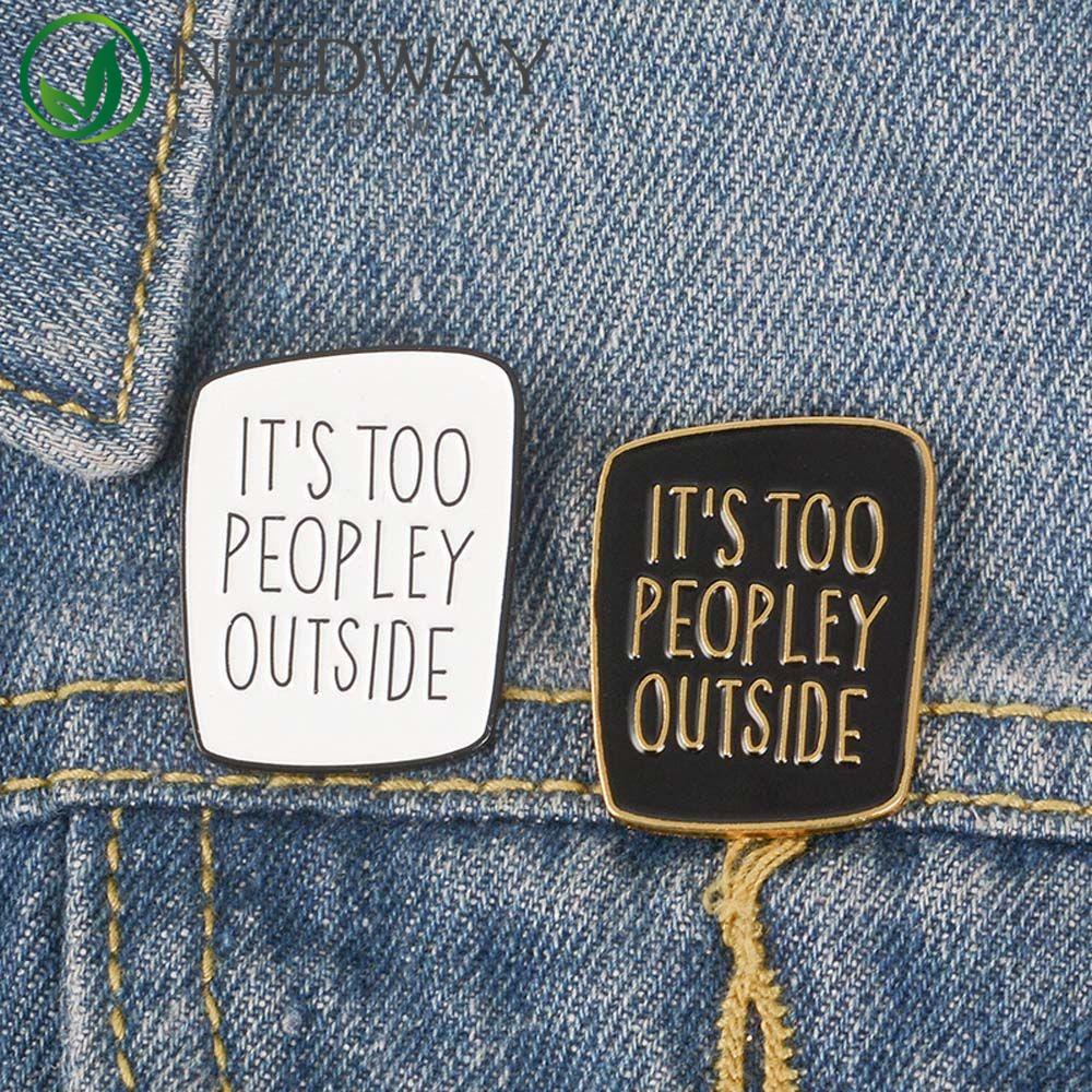 Needway   Bros Lucu Hadiah Lucu Untuk Aksesoris Perhiasan Anak Kerah Bros Introvert Kerah Pin Enamel Pin