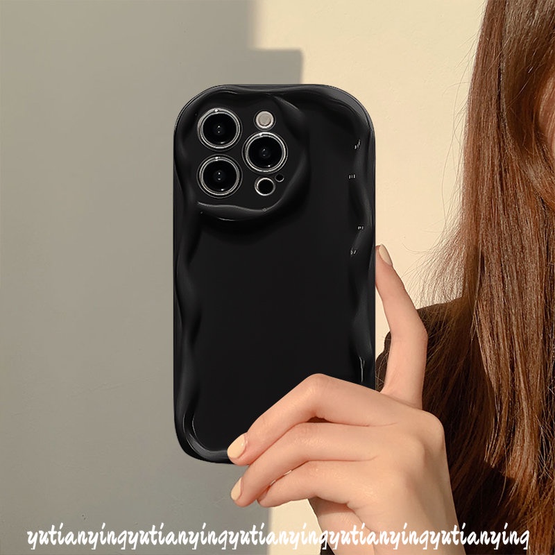 Casing Halus Cat Air Sederhana Untuk Realme C30 C55 C35 C21Y C25 C31 C21 C25Y C33 C20 C25s C11 C15 C20A C3 C2 C1 C17 C12 7i 5s 9i 6i 5 5i Casing Soft Case 3D Tepi Bergelombang Lengkung Anti Guncangan