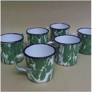 Gelas Cangkir Enamel Jadul Mug Motif Blirik  Paket 6PCS 1/2Lusin Lusinan UK 6 CM Seng Kopi Teh lirik