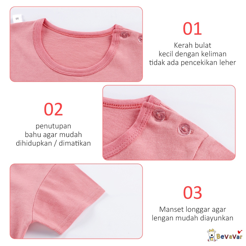 BEVAVAR Setelan Anak Import Motif Karakter Baju Bayi Set /Stelan Baju Anak