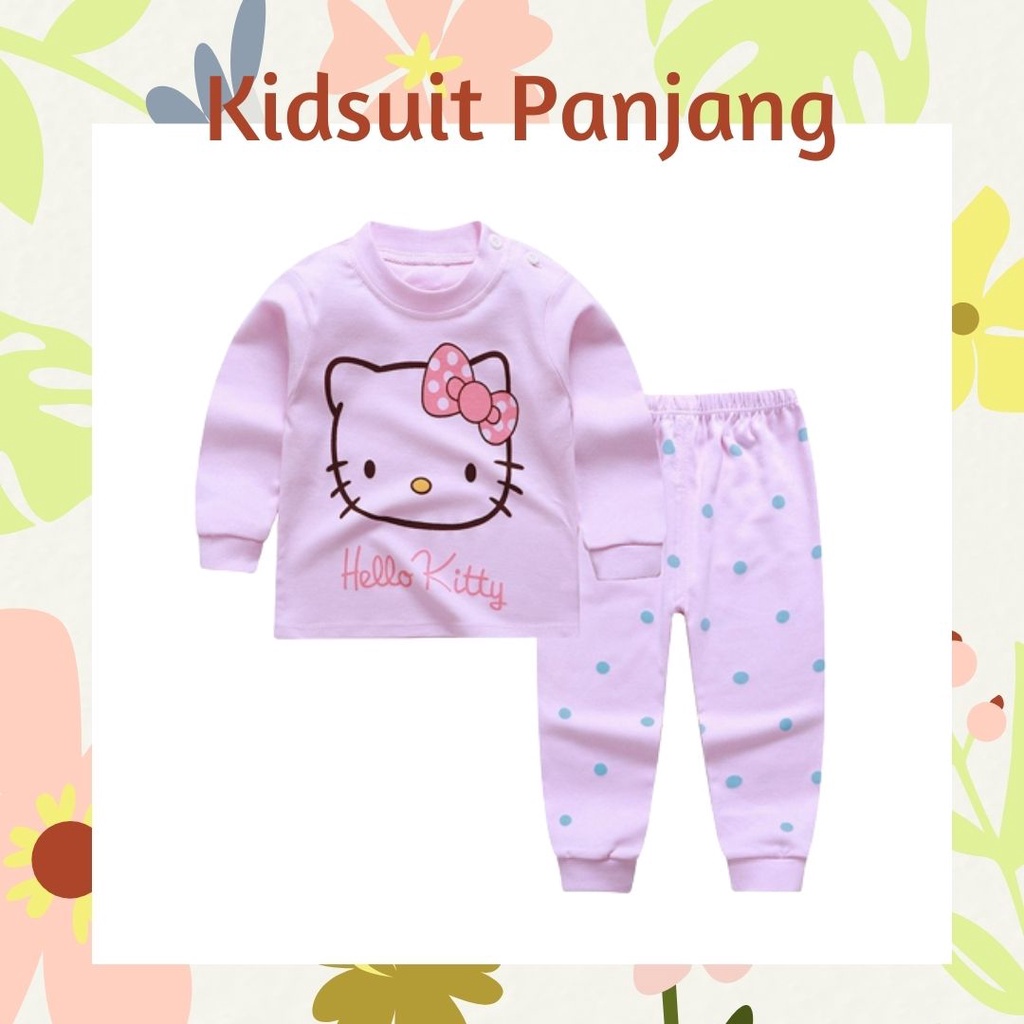 Plazababyku KIDS SUIT PANJANG Setelan Anak Bahan Kaos Lengan + Celana Berkualitas Import  NEW1