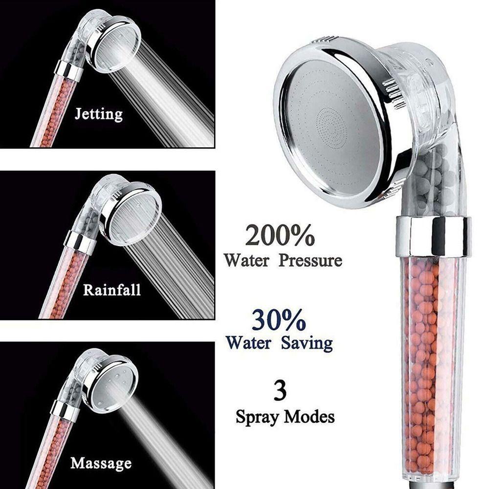 Populer Kepala Shower Mandi Adjustable Laser Ionik Batu Arus Tekanan Turbo Tinggi