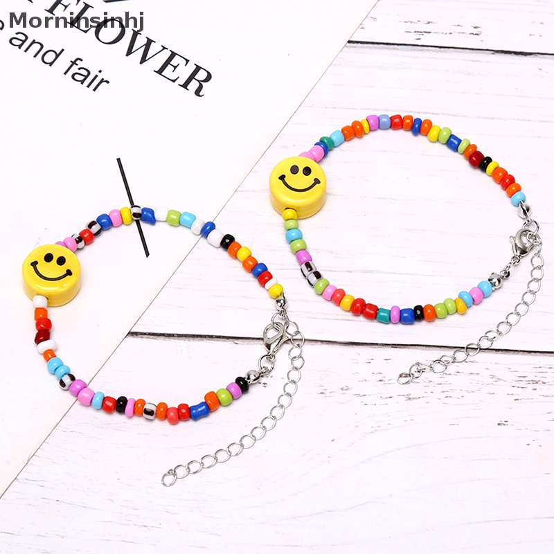 Mornin Boho Fashion Wanita Wajah Senyum Gelang Multicolor Manik Bangle Pesona Perhiasan Hadiah id