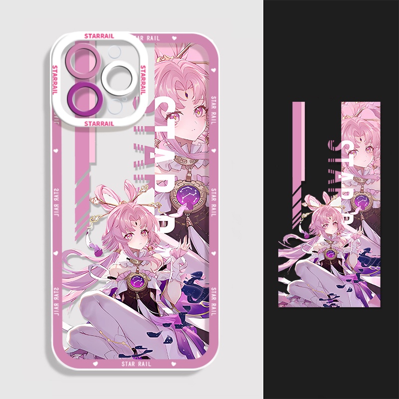 IPHONE Honkai Star Rail Himeko Fu Xuan Soft Case Kompatibel Untuk Iphone14 11 13 12 Pro Max XS XR X8 7 6S Plus Mini Jing Yuan Casing Ponsel Transparan TPU Silikon Shockproof Cover