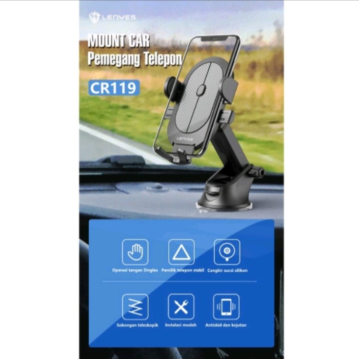 Car Holder LENYES CR119 HP Dashboard Mobil Universal Phone Holder