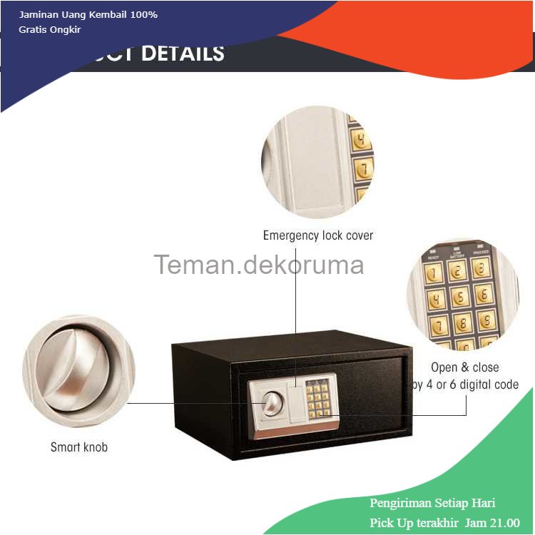 TD - DPR TaffGUARD Kotak Brankas Hotel Safety Box Password 43x35x20cm - 43EA