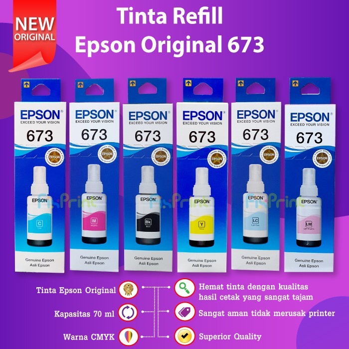 Tinta Printer Epson Original 003 664 001 774 005 008 673 Black Color