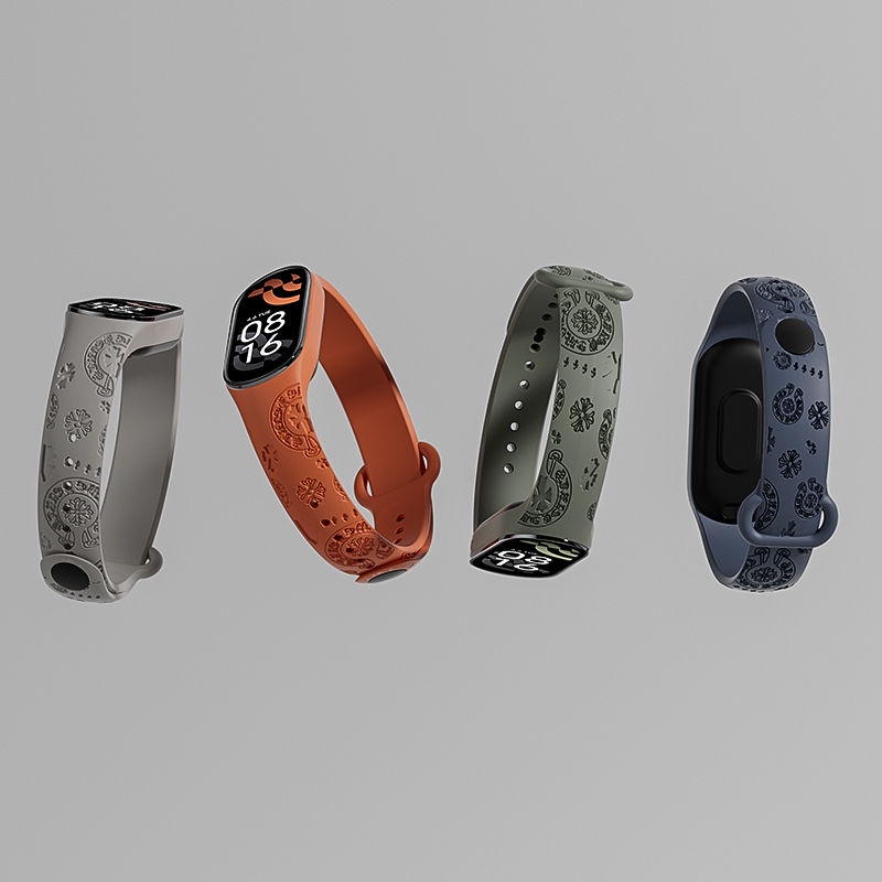 3D Laser Embossed Strap for Mi Band 7 6 5 4 3 Bracelet Xiaomi Mi Band 5 4 Strap Silicone Sport Watchband for Wristband 7 6 3 Replacement Wristband