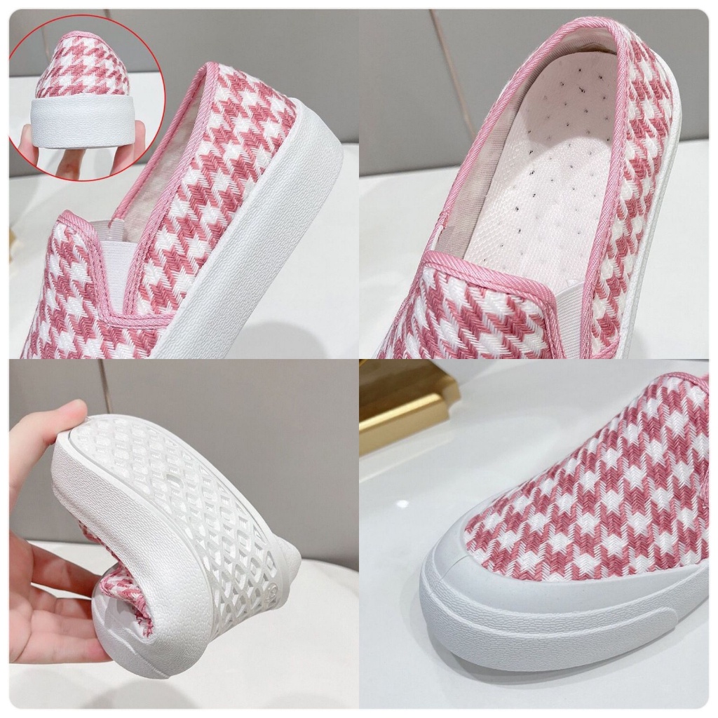 TOPGROSIR TG1728 Sepatu Slip On Wanita Import Motif Zigzag Trendy / Sepatu Sneakers Wanita