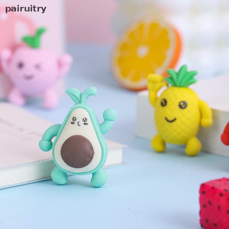 Prt Random Lucu Kreatif Penghapus Boneka Buah Dengan Lubang Mini Eraser Kawaii Stationery Sekolah Kantor Perlengkapan Koreksi Anak Karet PRT