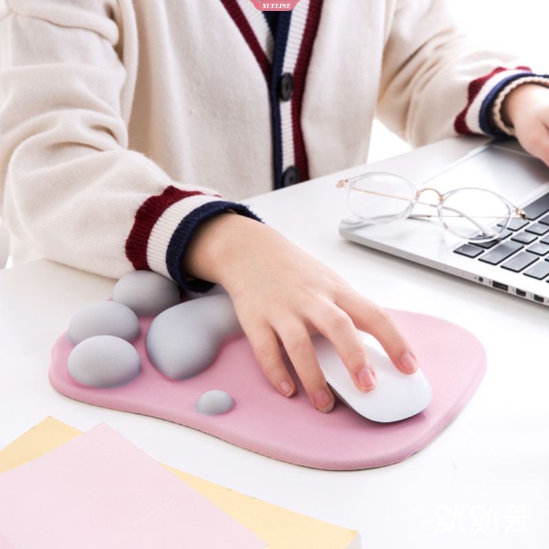 Mat Wrist Pad Kawaii Untuk Cakar Kucing Penyangga Pergelangan Tangan Tikus Mousepad Komputer Ergonomis Portable Mouse Pad Comfort Wrist Mouse [ZXL]