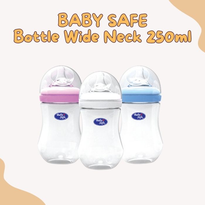 Botol Susu Bayi Baby Safe WN002 Wide Neck Bottle Botol 250ml bpa free botol susu newborn Botol Susu Bayi Botol Susu Anak