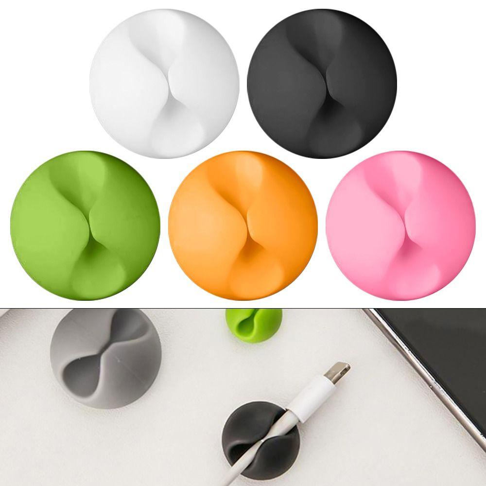Populer 8pcs Cable Organizer Self-Adhesive Charger Cord Holder Desktop Penyimpanan Klip Kabel