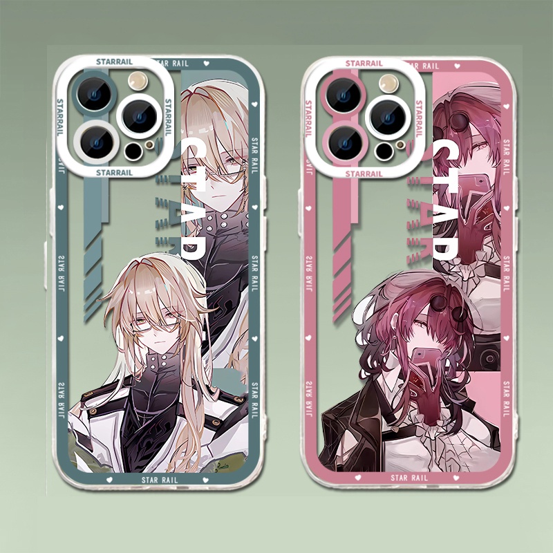 IPHONE Honkai Star Rail Himeko Luocha Soft Phone Case Kompatibel Untuk Iphone14 11 13 12 Pro Max XS XR X8 7 6S Plus Mini Kafka Casing Transparan TPU Silikon Shockproof Cover