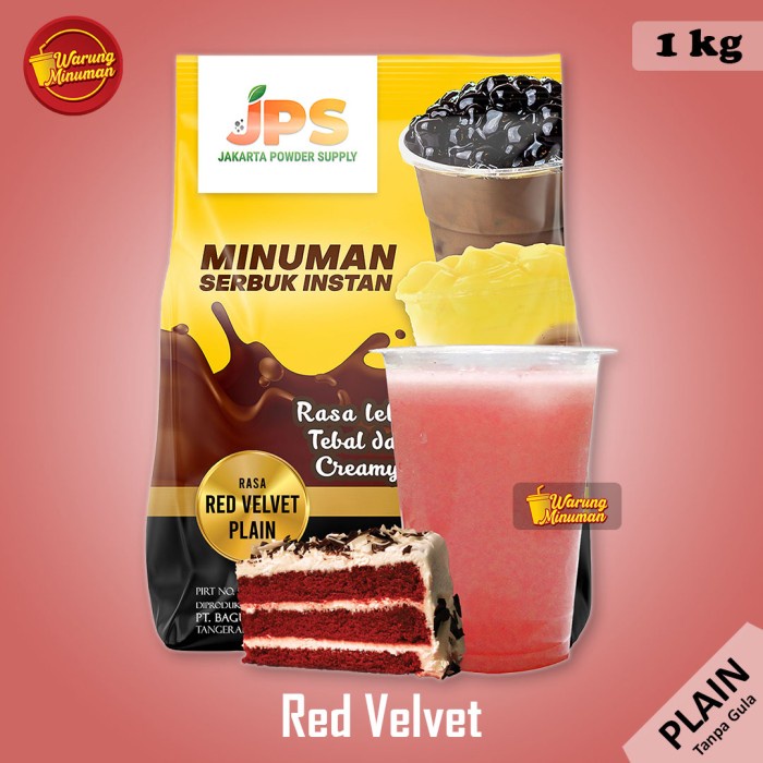 

Terjangkau~Bongkar Gudang Bubuk Minuman 1 kg Red Velvet JPS Plain Tanpa Gula