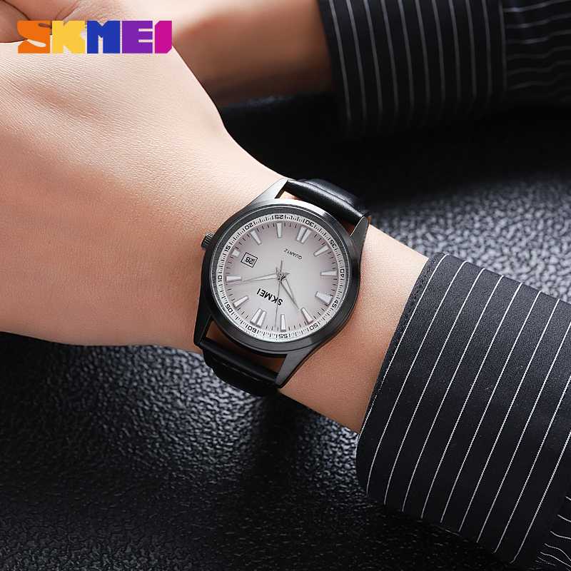 SKMEI Jam Tangan Pria Analog Watch Leather Strap Waterproof 30M - 1986