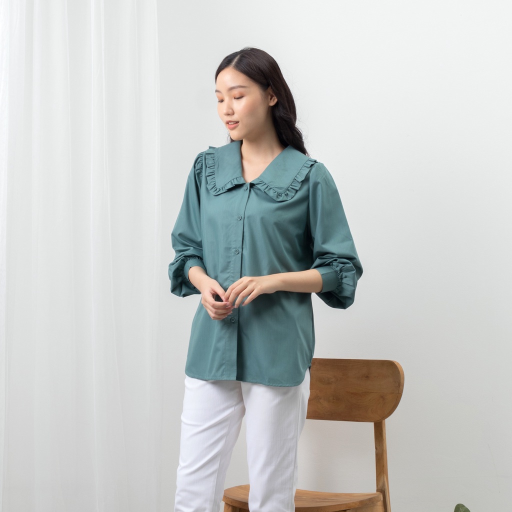 Ms Daisy Aruna Long Shirt Atasan Blouse Kemeja Wanita Lengan Panjang