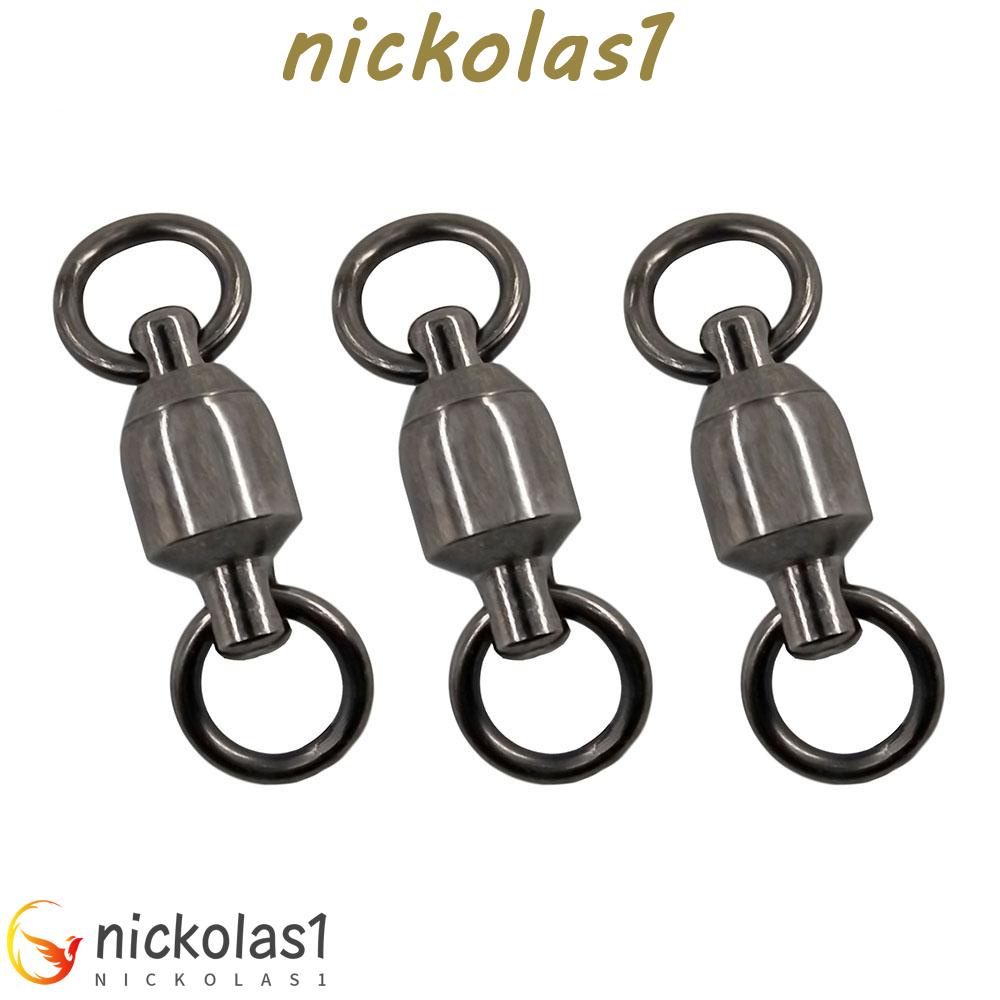 Nickolas1 Konektor Pancing Heavy Duty 10pcs Rolling Dengan Cincin Ganda Barel Putar Swivel Ring