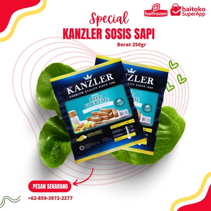 

Kanzler Beef Cocktail 250 gr Sosis Sapi Frozen Food Semarang