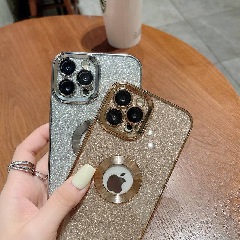 6d Plating hollow out Glitter Case iPhone 12 Pro MAX 13 Pro MAX 11 Pro MAX X XS MAX XR 7plus8 Plus SE2 Pencegah Jatuh Dengan Perlindungan Lensa Casing Lembut