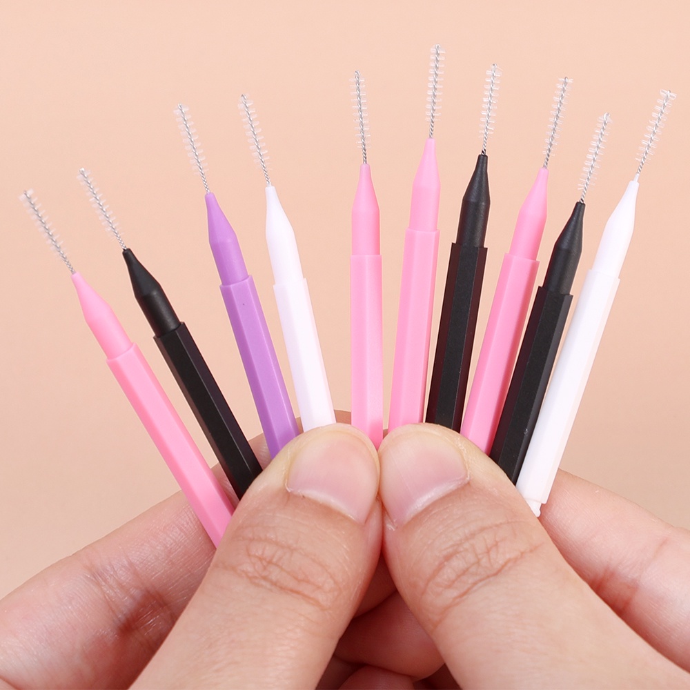 10pcs 4warna Disposable Brow Perm Brush Mini Sikat Pengangkat Alis Gigi Interdental Brush Eyelash Aplikator Alis Eyelash Extension Aksesoris Alat Makeup