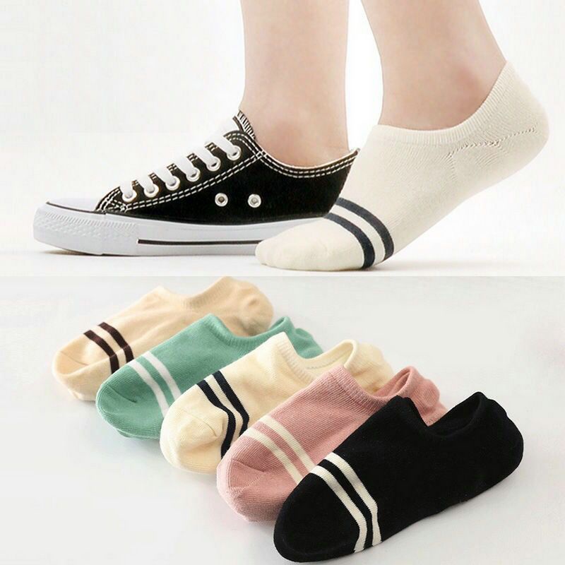 BAJ KAOS KAKI Angkle Semata Kaki Motif Garis Dua Kaos Kaki Cute Kaos Kaki Fashion Korea SS244