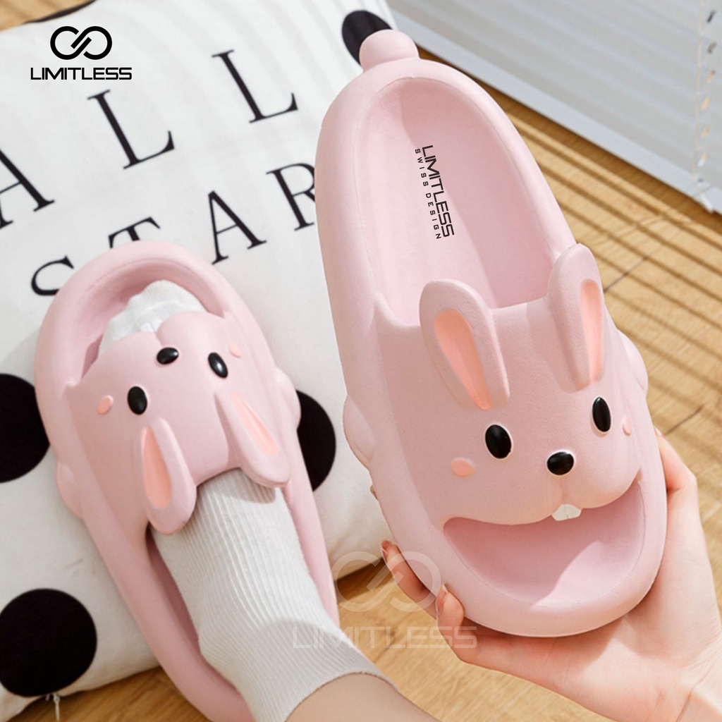 Sandal Slop Kelinci Anak Lucu Terbaru 2023 Sendal Rabbit Anak Hingga Dewasa Wanita Sandal Bunny Anak Perempuan Slip On