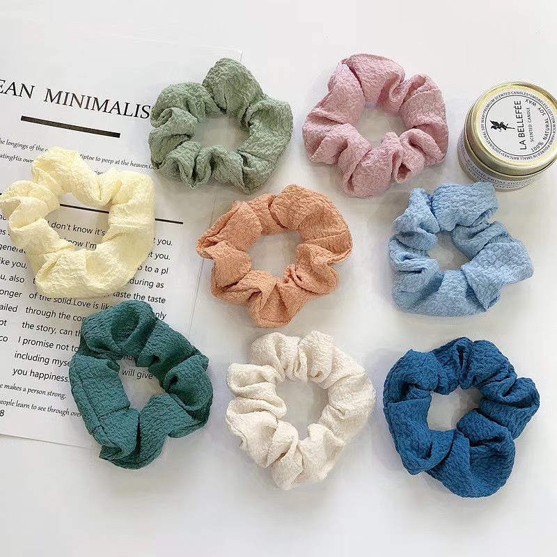 TIKTOK - D6131 Ikat Rambut Korea Polos Warna Warni / Scrunchie / Ikat Rambut Gaya Korea / Ikat Rambut Cepol F5165 / Kuncir Rambut