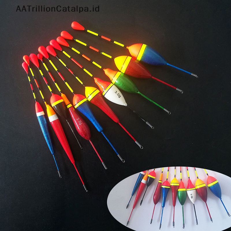 Aatrillioncatalpa 10pcs Pelampung Pancing Set Pelampung Bobber Tongkat Lampu Pancing Mengapung Berfluktuasi Mix Size Color float Pelampung Untuk Memancing Aksesoris ID