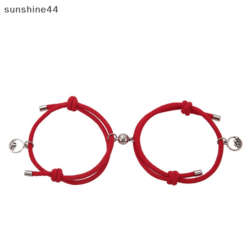 Sunshine 2pcs Couple Magnet Attract Each Other Gelang Pasangan Kepribadian Kreatif ID