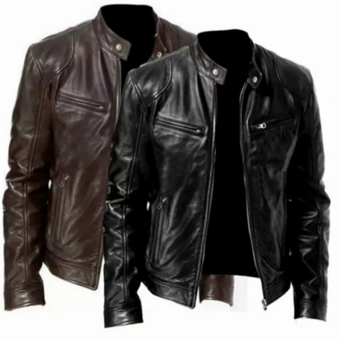 Jaket Kulit Garut Jaket Kulit Casual Pria Resleting FLO-39
