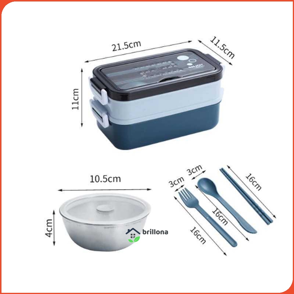 SDGRP Kotak Makan Lunch Bento Box Food Container Double Layer Bowl - JT-008