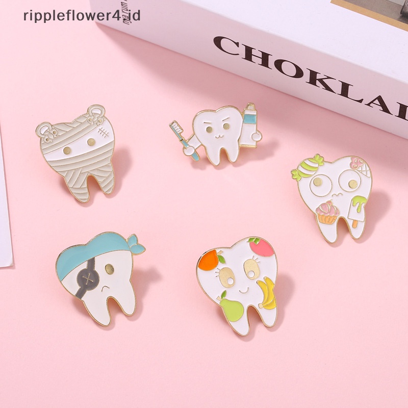 {rippleflower4.id} Kreatif Kesehatan Mulut Enamel Pin Gigi Bajak Laut Bros Kerah Lencana Aksesoris Kartun Dokter Gigi Fashion Perhiasan Hadiah~