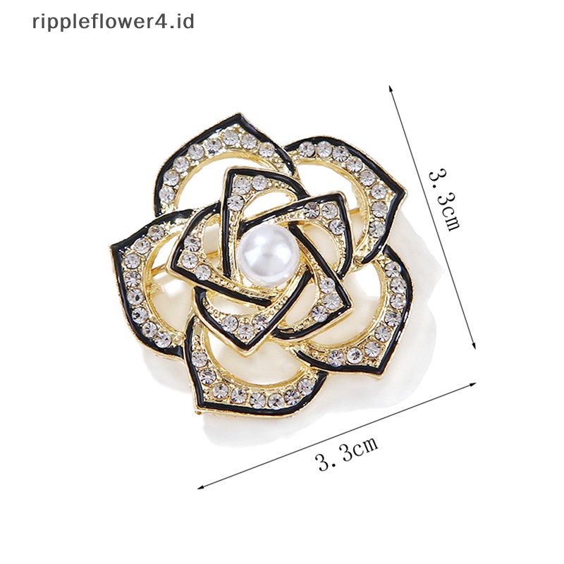 {rippleflower4.id} Fashion Mutiara Camellia Bros Untuk Pakaian Wanita Mantel Perhiasan Aksesoris Hadiah~