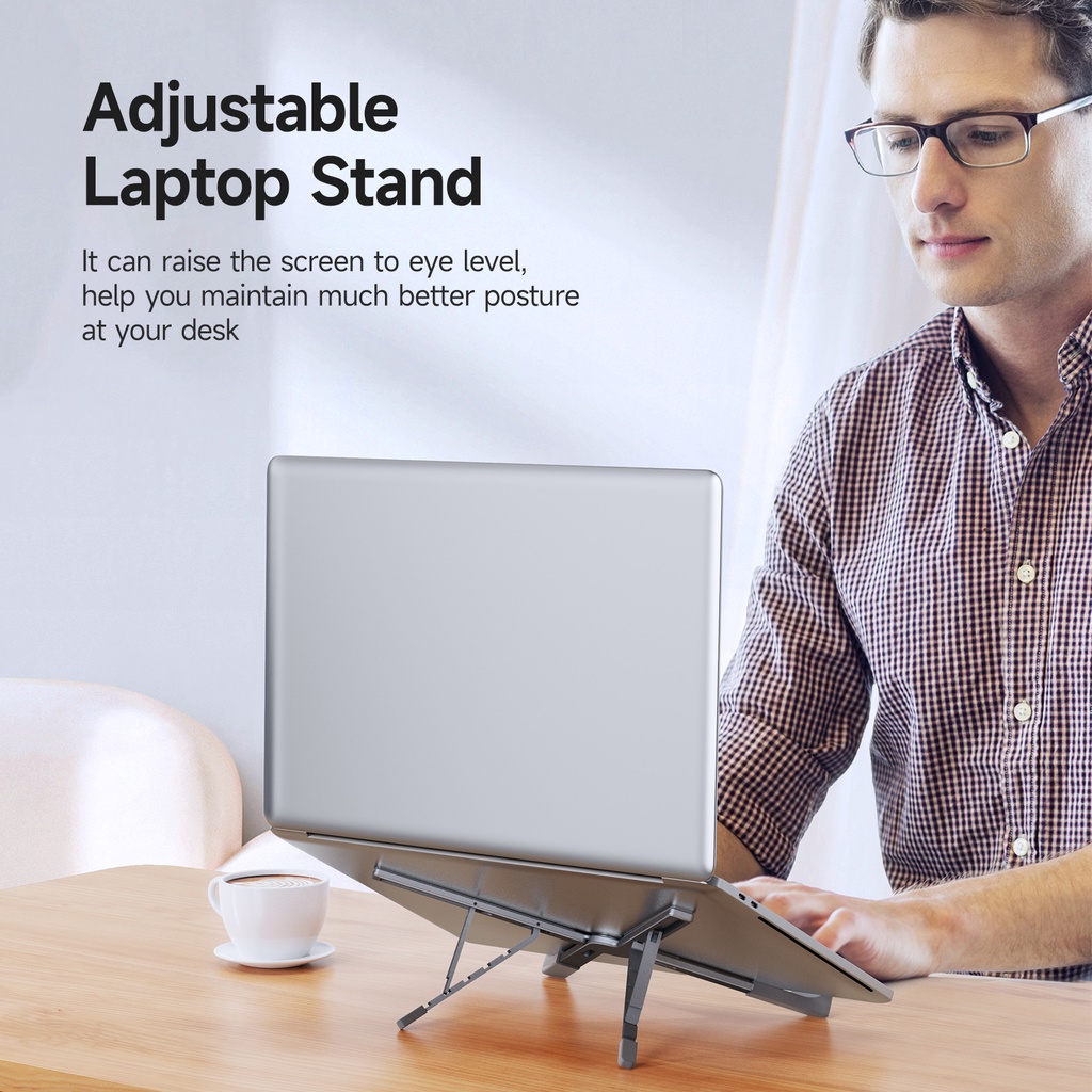 Aluminium Alloy Foldable X-Shape Steady Stand Portable Holder Untuk Laptop Adjustable Stand up to 17.3 ''Dukungan Kuat