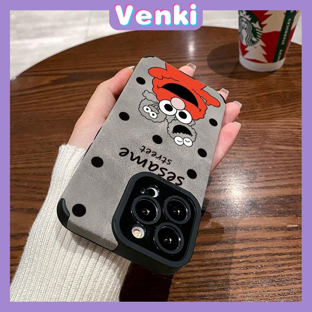 VENKI - Untuk iPhone 11 Case Kulit Kulit Pupil Mata Suede Phone Case Soft Shockproof Airbag Case Perlindungan Kamera Karakter Kartun Lucu Kompatibel dengan iPhone 14 13 Pro max 12