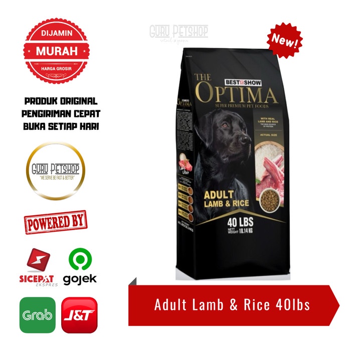 Optima Lamb 18kg Makanan Anjing Optima Lamb &amp; Rice Best In Show