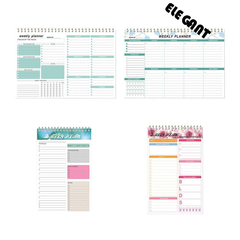 [Elegan] Weekly Monthly Planner Student Coiled School Office Diary Notebook Alat Tulis Jadwal Planner B5 Agenda Planner