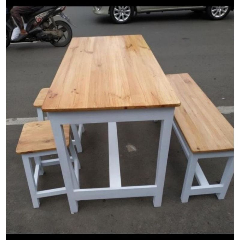 meja kursi makan, kacfe kayu jati belanda