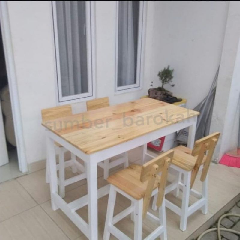 (119).  meja kursi cafe makan kayu jati belanda