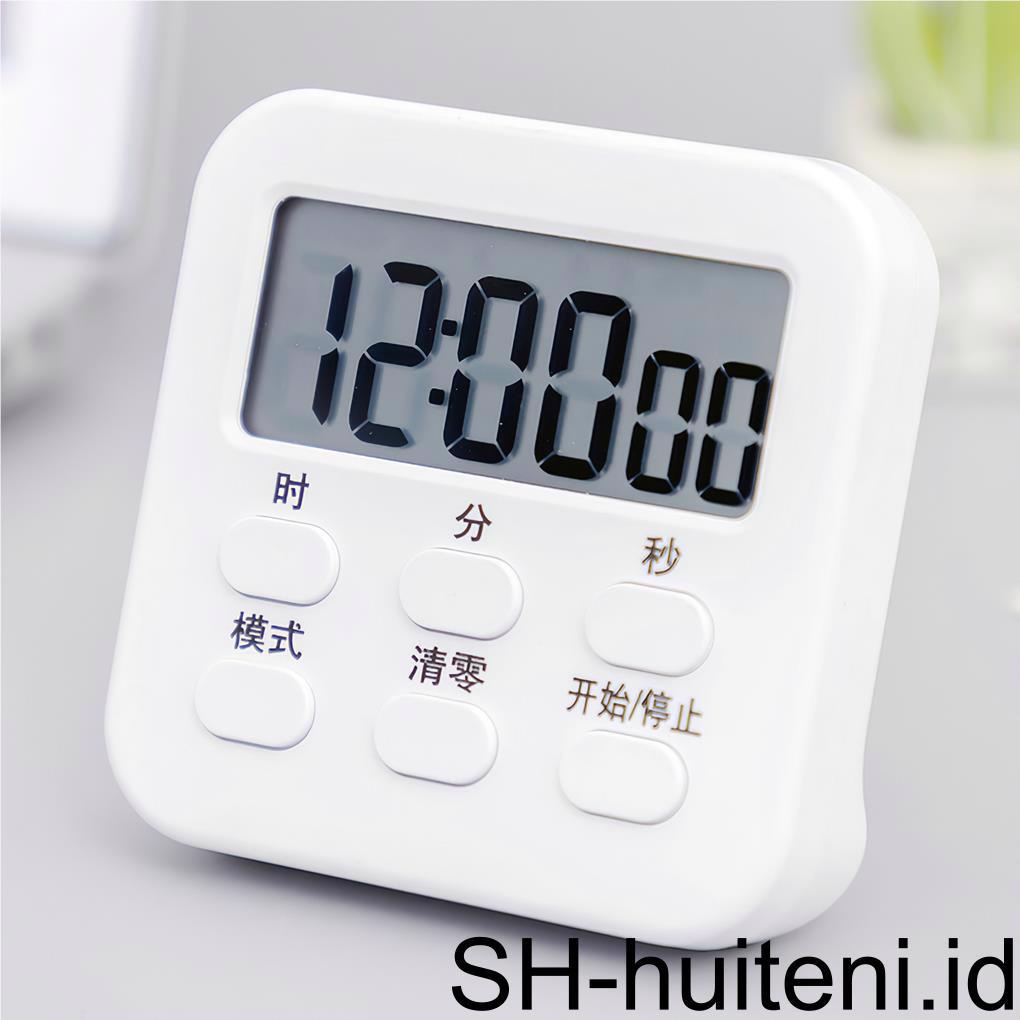 Digital Display Kitchen Timer Count Down Alarm Pengingat Memasak Belajar Bermain Jam Stopwatch Kamar Tidur Bakery