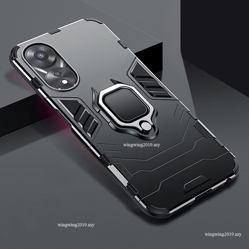 Shockproof Armor Case Untuk OPPO A58 A58X Cases Stand Holder Magnetic Phone Pelindung Penutup Belakang Untuk OPPO A58 A78 Tritone