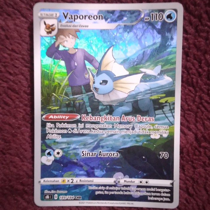 Vaporeon CHR s8b - Pokemon TCG Indonesia foil holo