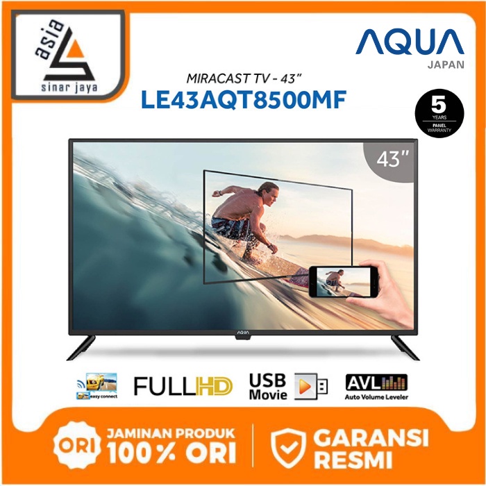 AQUA Japan LED TV Digital 43 Inch Full HD LE43AQT8500MF/ 43AQT8500 / 43AQT8500MF / LE43AQT8500