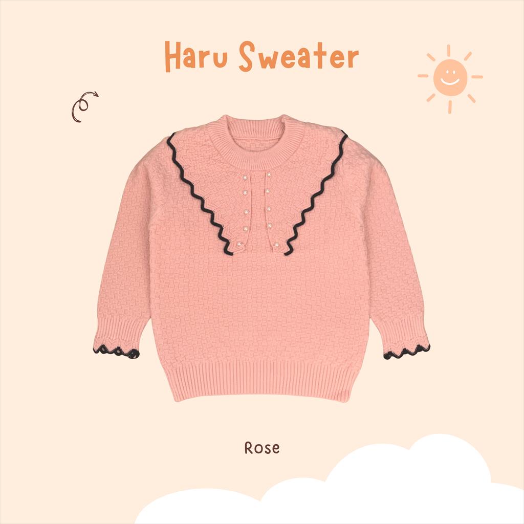 Haru Sweater Anak Perempuan Sweater Knit Anak Cewe Usia 1-5 Tahun Sweater Knit Lucu Sweater Anak Korea Jaket Rajut Anak