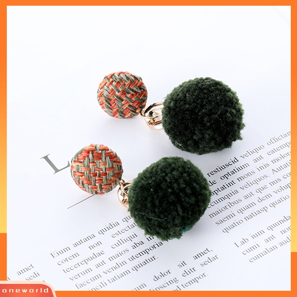 [WOD] Musim Dingin Manis Wanita Pompom Menjuntai Drop Ear Stud Earrings Perhiasan Hadiah Teman