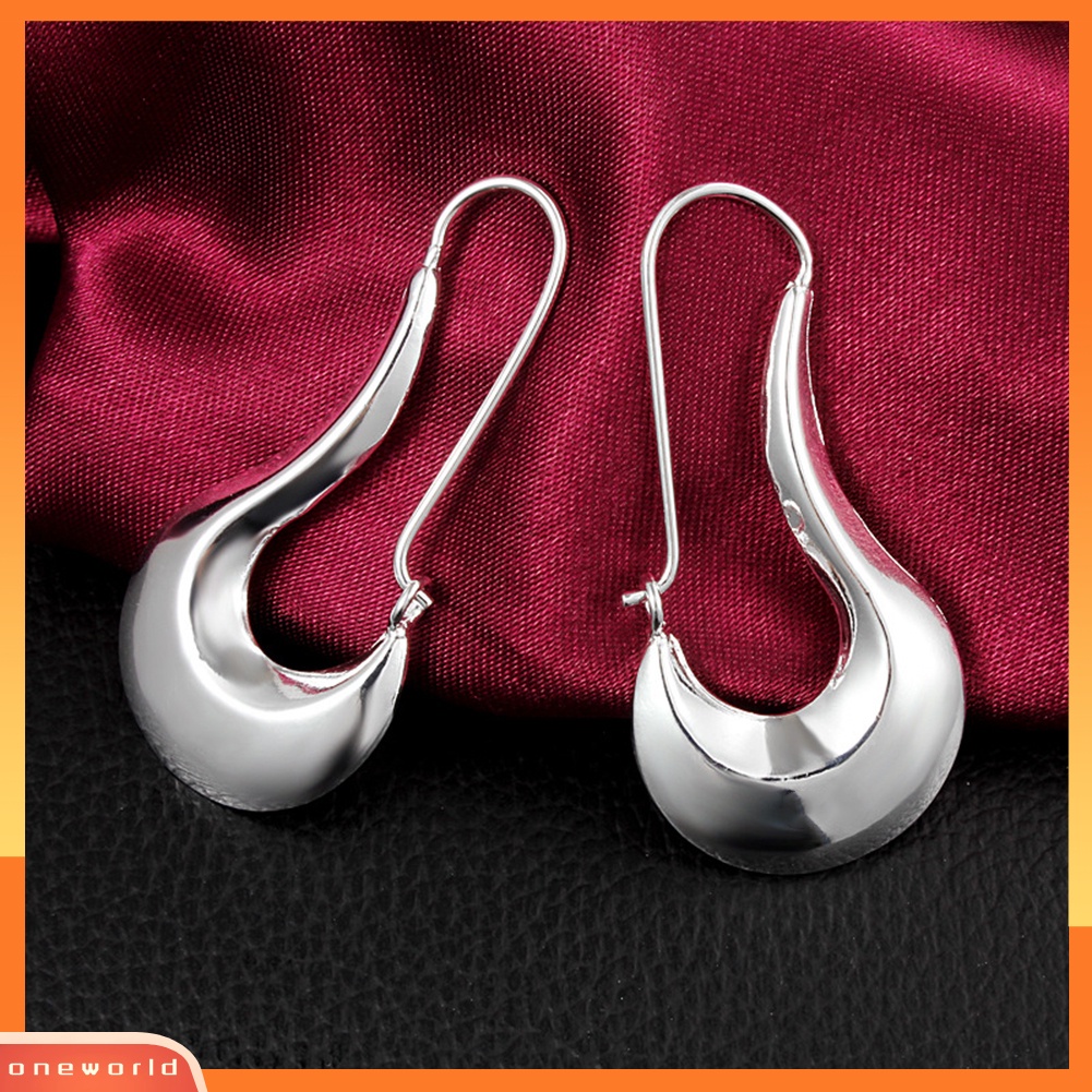 [WOD] Minimalis Tidak Teratur Geometris Liontin Wanita Perak Disepuh Leverback Earrings