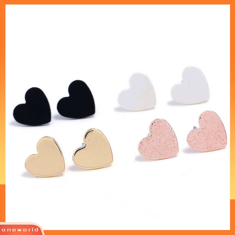 [WOD] 4pasang Lady Love Hati Pernikahan Bridal Engagement Ear Stud Earrings Perhiasan Hadiah
