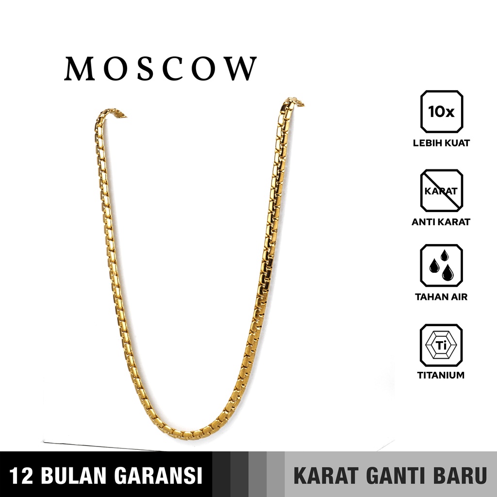 Emrys Necklace MOSCOW Real Titanium Anti Karat Kalung Titanium Pria Wanita