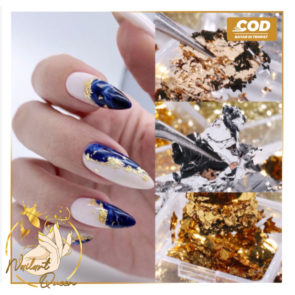 Foil Nail Art Aluminium Flakes / Kertas Foil Hiasan kuku / Cantik Nail Art akseoris PROMO